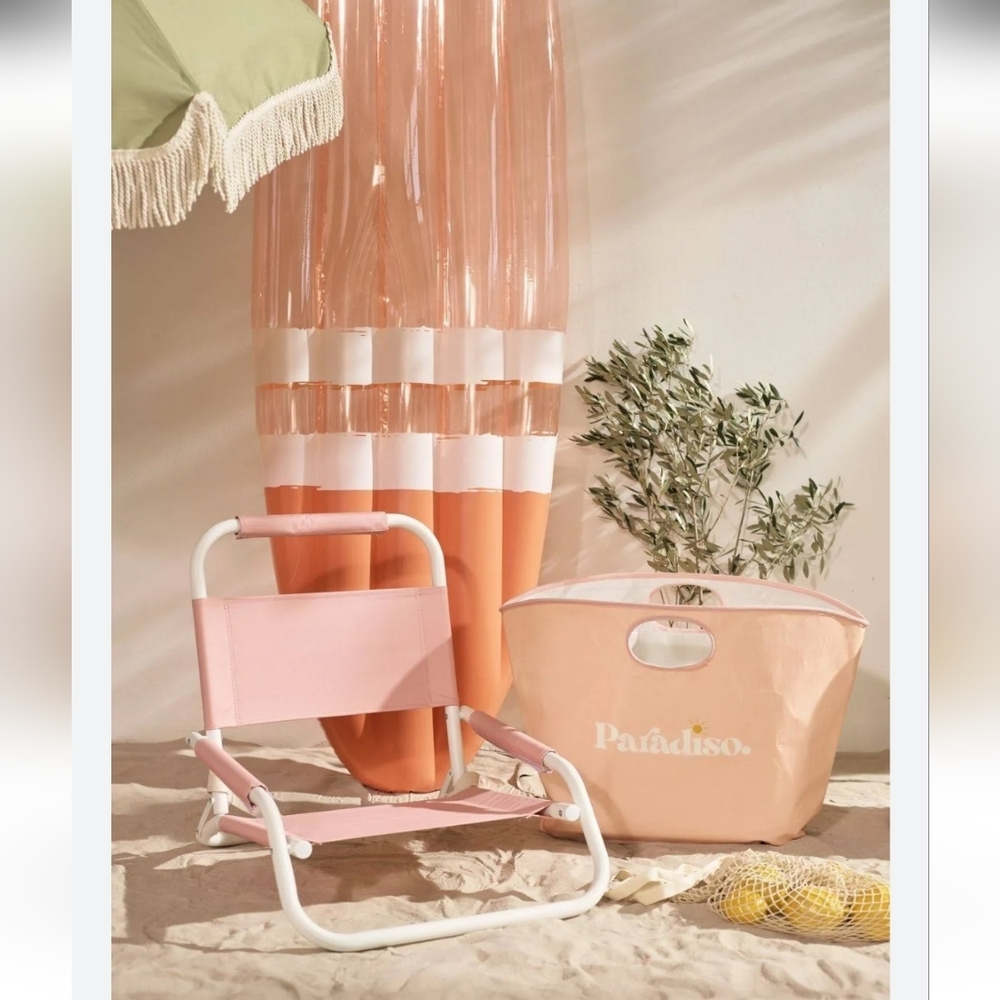 Sunnylife Pink and Peach Beach Chair and Tote Set